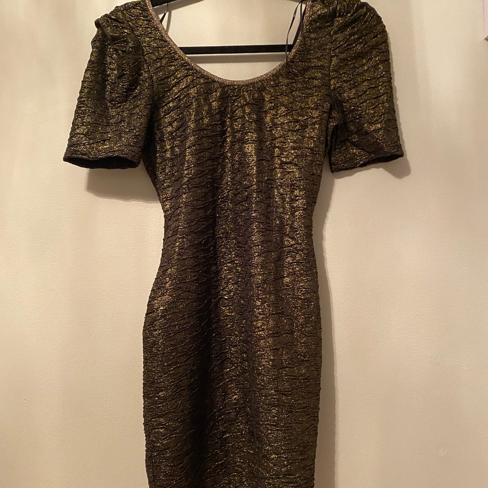 Black and gold dress